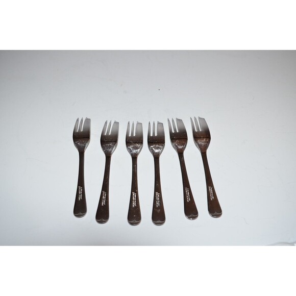 Vtg Sheffield Dessert Forks Set Silver Plated 6pc Plain design - Picture 6 of 6